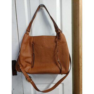 Large Brown Textured Leather Vince Camuto Shoulder & Crossbody Bag with Dust Bag